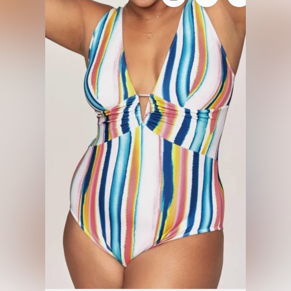 Adore Me WaterColor One piece swimsuit Multicolored Size 0X = US Size 12 NWT